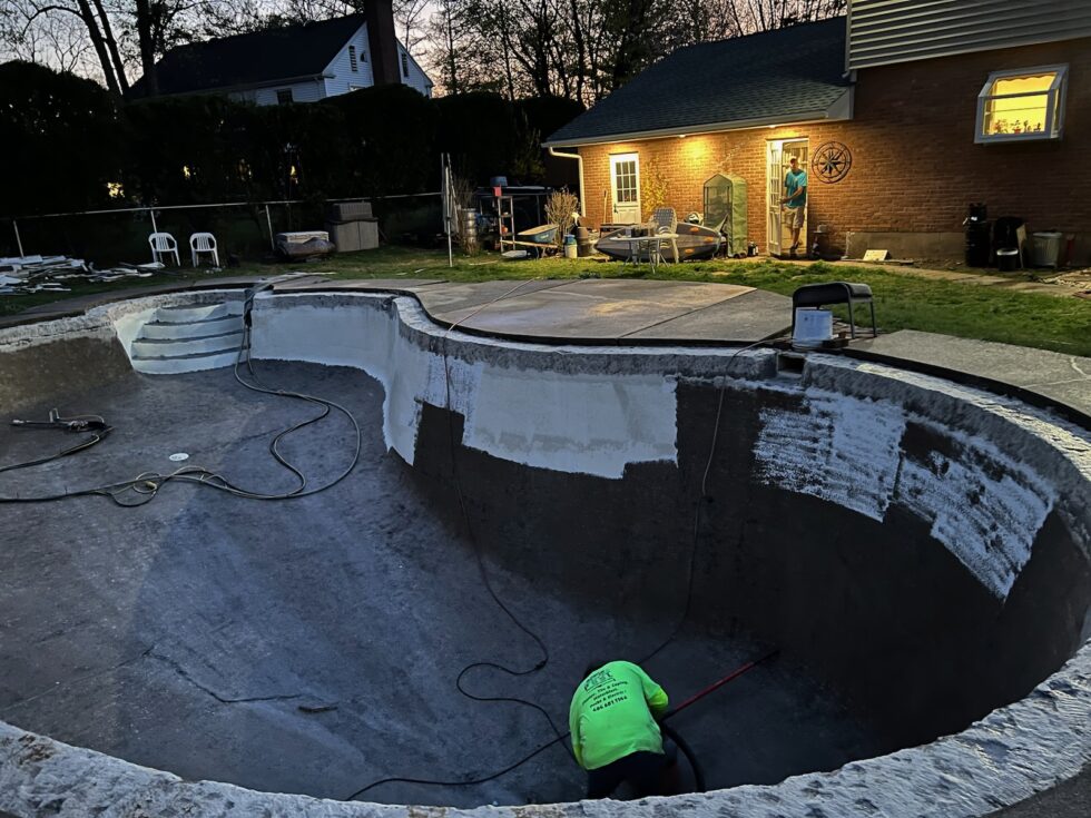 Water Blasting Pool Paint Removal - FROG’S POOL RENOVATIONS, PLASTER ...